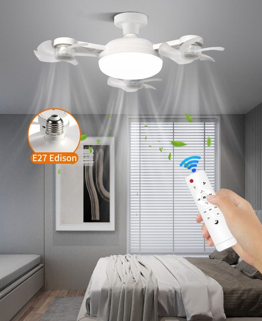 Adjustable LED Ceiling Light, 3-level Dimming, 4bar3-piece Lampshade, White, 50bar60Hz, 11.43 Cm Diameter, Plastic Material.