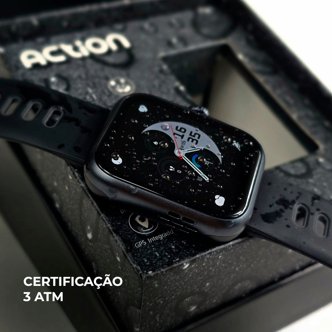 ACTION WEARZONE | Smartwatch Esportivo | A PROVA D'ÁGUA, GPS integrado e 7 Dias de Bateria