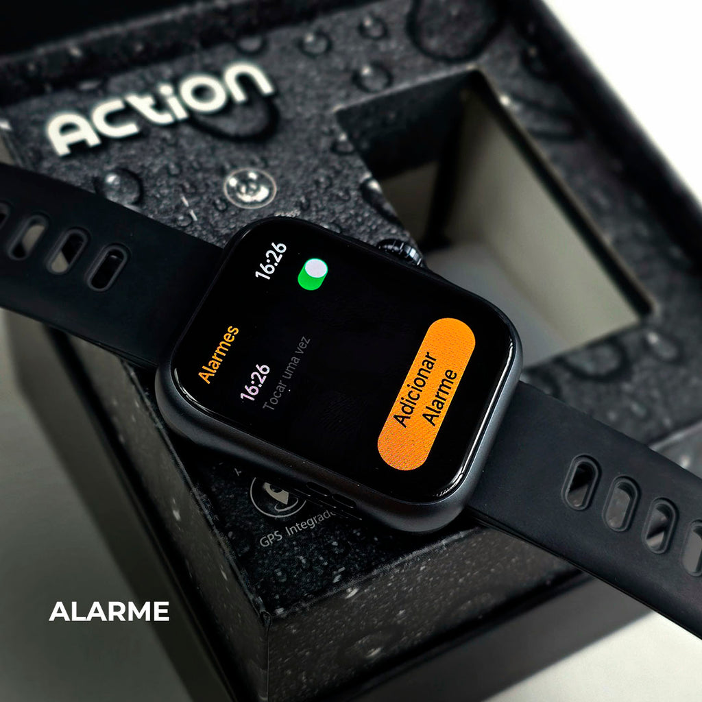 ACTION WEARZONE | Smartwatch Esportivo | A PROVA D'ÁGUA, GPS integrado e 7 Dias de Bateria