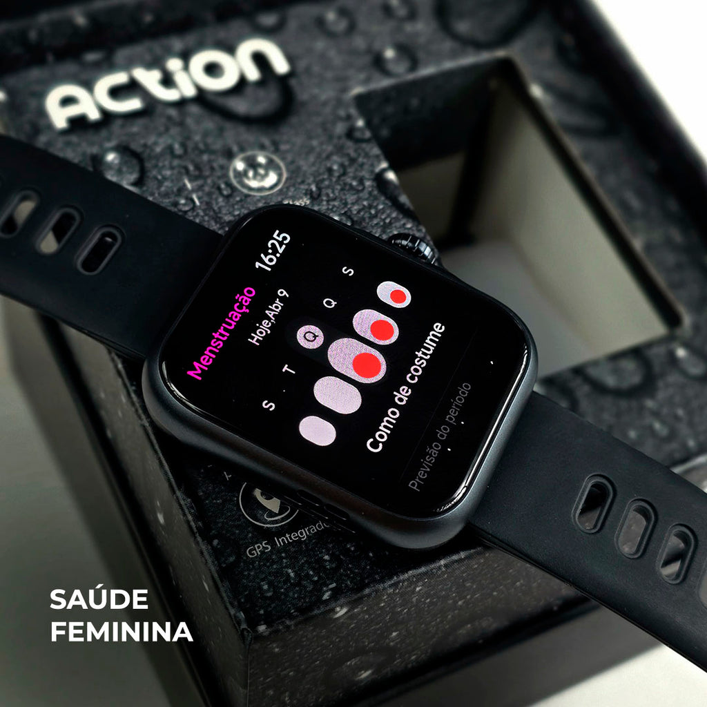 ACTION WEARZONE | Smartwatch Esportivo | A PROVA D'ÁGUA, GPS integrado e 7 Dias de Bateria