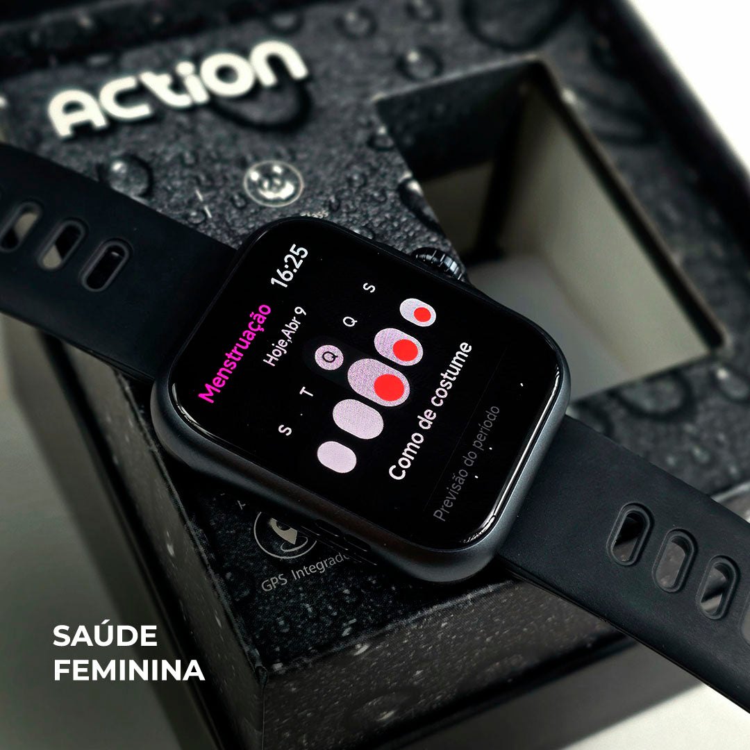 ACTION WEARZONE | Smartwatch Esportivo | A PROVA D'ÁGUA, GPS integrado e 7 Dias de Bateria