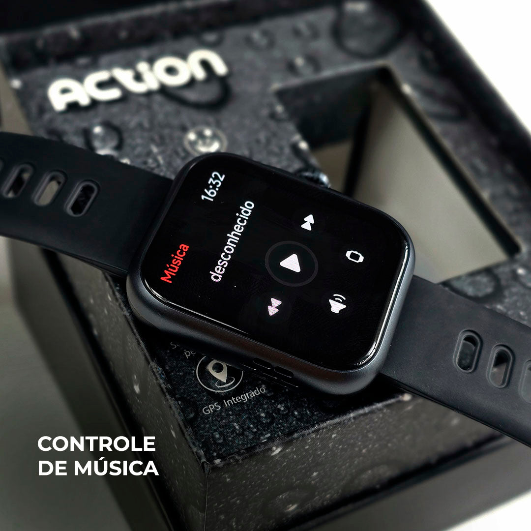 ACTION WEARZONE | Smartwatch Esportivo | A PROVA D'ÁGUA, GPS integrado e 7 Dias de Bateria