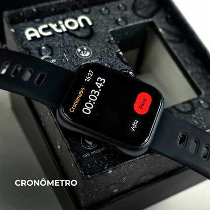 ACTION WEARZONE | Smartwatch Esportivo | A PROVA D'ÁGUA, GPS integrado e 7 Dias de Bateria