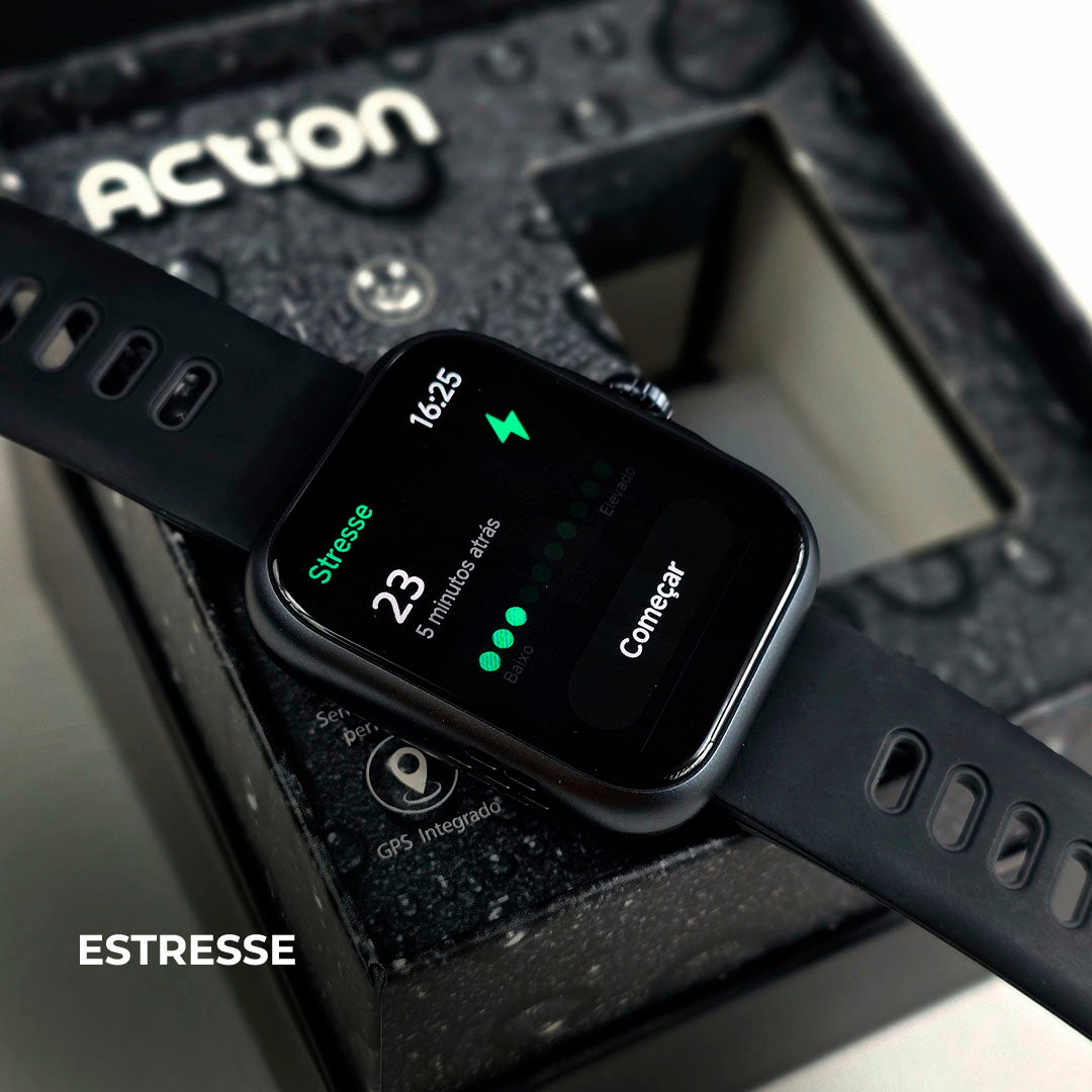 ACTION WEARZONE | Smartwatch Esportivo | A PROVA D'ÁGUA, GPS integrado e 7 Dias de Bateria