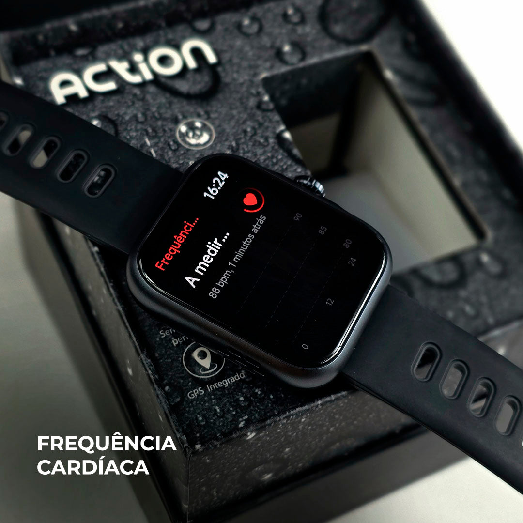 ACTION WEARZONE | Smartwatch Esportivo | A PROVA D'ÁGUA, GPS integrado e 7 Dias de Bateria