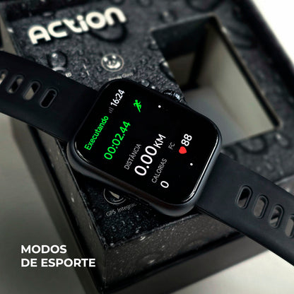 ACTION WEARZONE | Smartwatch Esportivo | A PROVA D'ÁGUA, GPS integrado e 7 Dias de Bateria