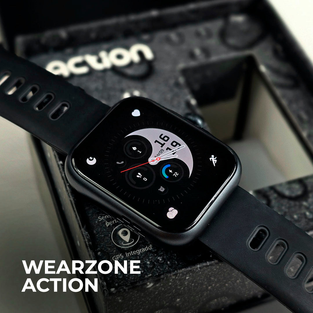 ACTION WEARZONE | Smartwatch Esportivo | A PROVA D'ÁGUA, GPS integrado e 7 Dias de Bateria