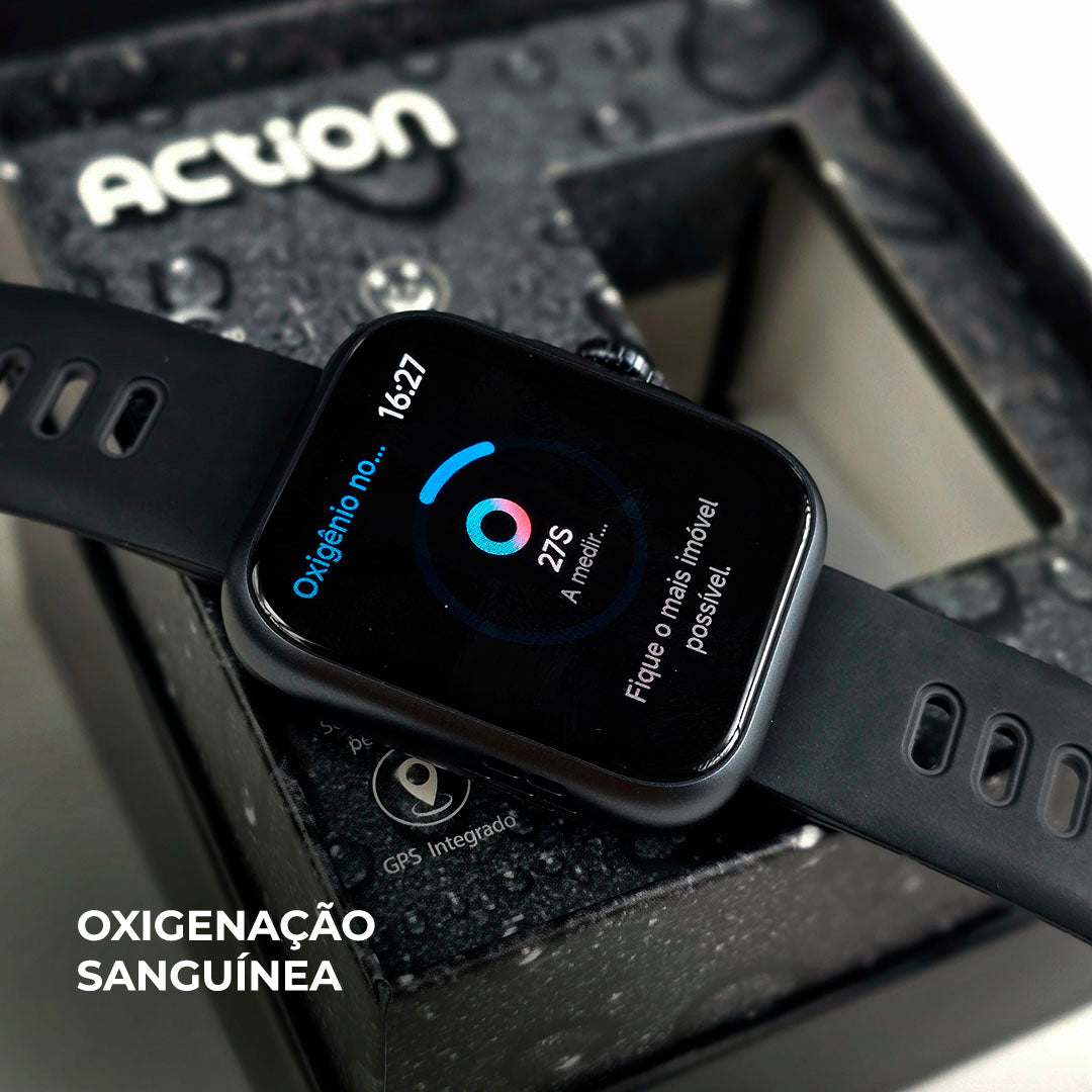 ACTION WEARZONE | Smartwatch Esportivo | A PROVA D'ÁGUA, GPS integrado e 7 Dias de Bateria