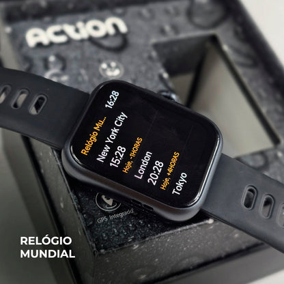 ACTION WEARZONE | Smartwatch Esportivo | A PROVA D'ÁGUA, GPS integrado e 7 Dias de Bateria