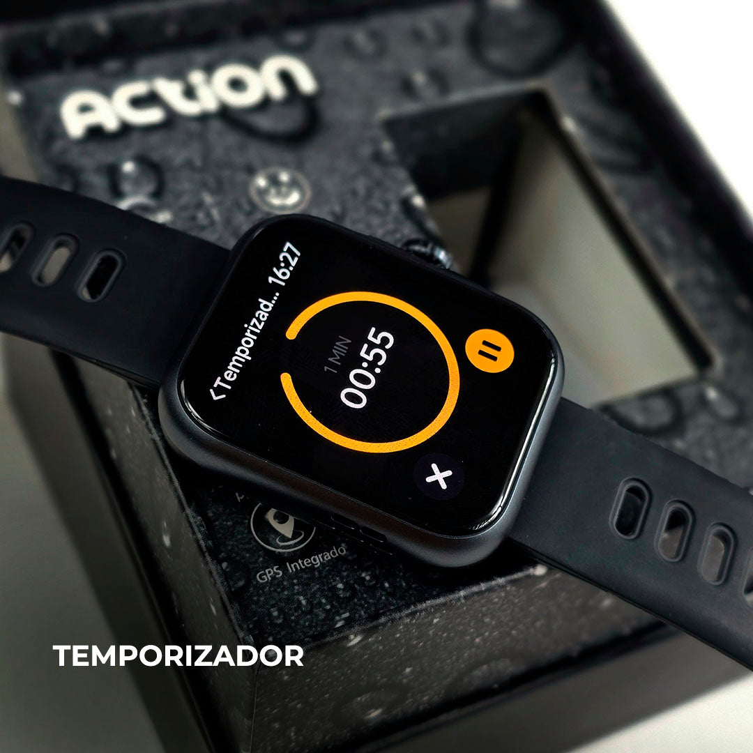 ACTION WEARZONE | Smartwatch Esportivo | A PROVA D'ÁGUA, GPS integrado e 7 Dias de Bateria