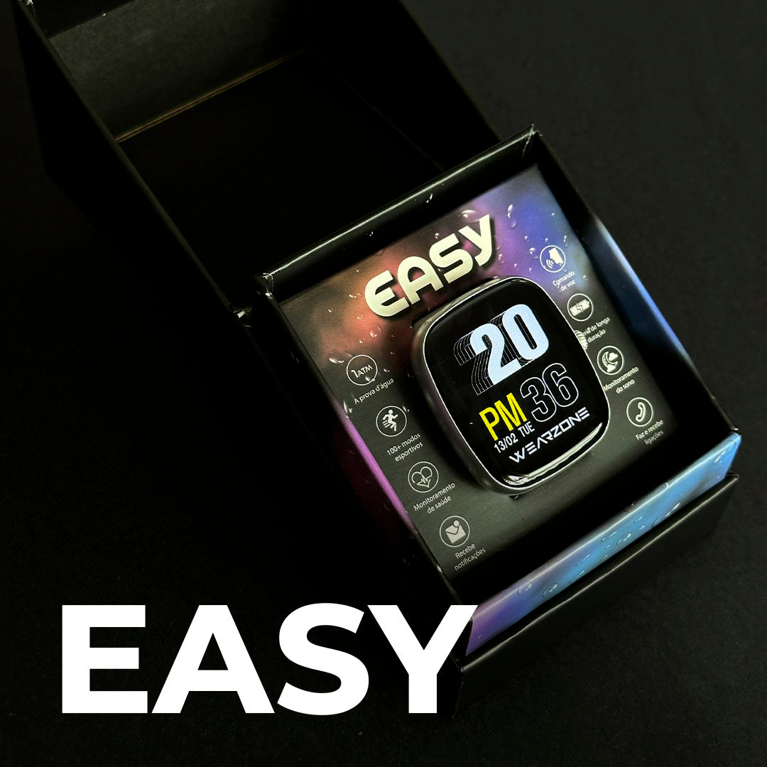 EASY | Smartwatch Inteligente | À Prova D'Água 1ATM | Bateria 7 Dias | Faz e Recebe Ligações