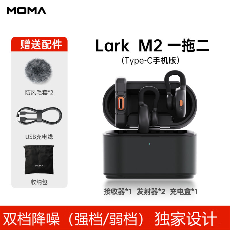 LARK M2 | Microfone de Lapela Sem Fio | Redução de Ruído AI | Bluetooth | Gravação Profissional