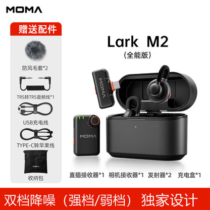 LARK M2 | Microfone de Lapela Sem Fio | Redução de Ruído AI | Bluetooth | Gravação Profissional