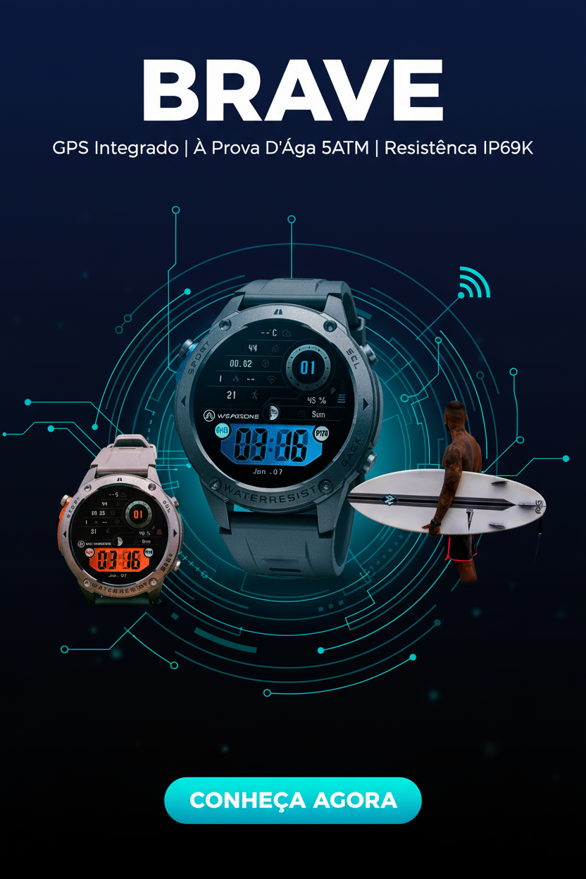 Banner promocional do smartwatch BRAVE