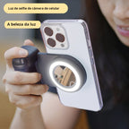 Luz de enchimento de telemóvel, amplificador portátil de bluetooth, magsafe magnético portátil, pau de selfie, lanterna de bolso de bolso