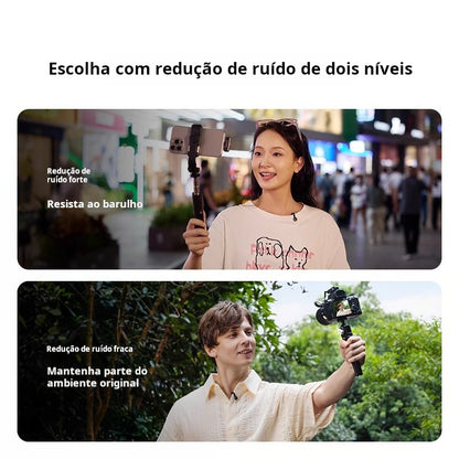 LARK M2 | Microfone de Lapela Sem Fio | Redução de Ruído AI | Bluetooth | Gravação Profissional